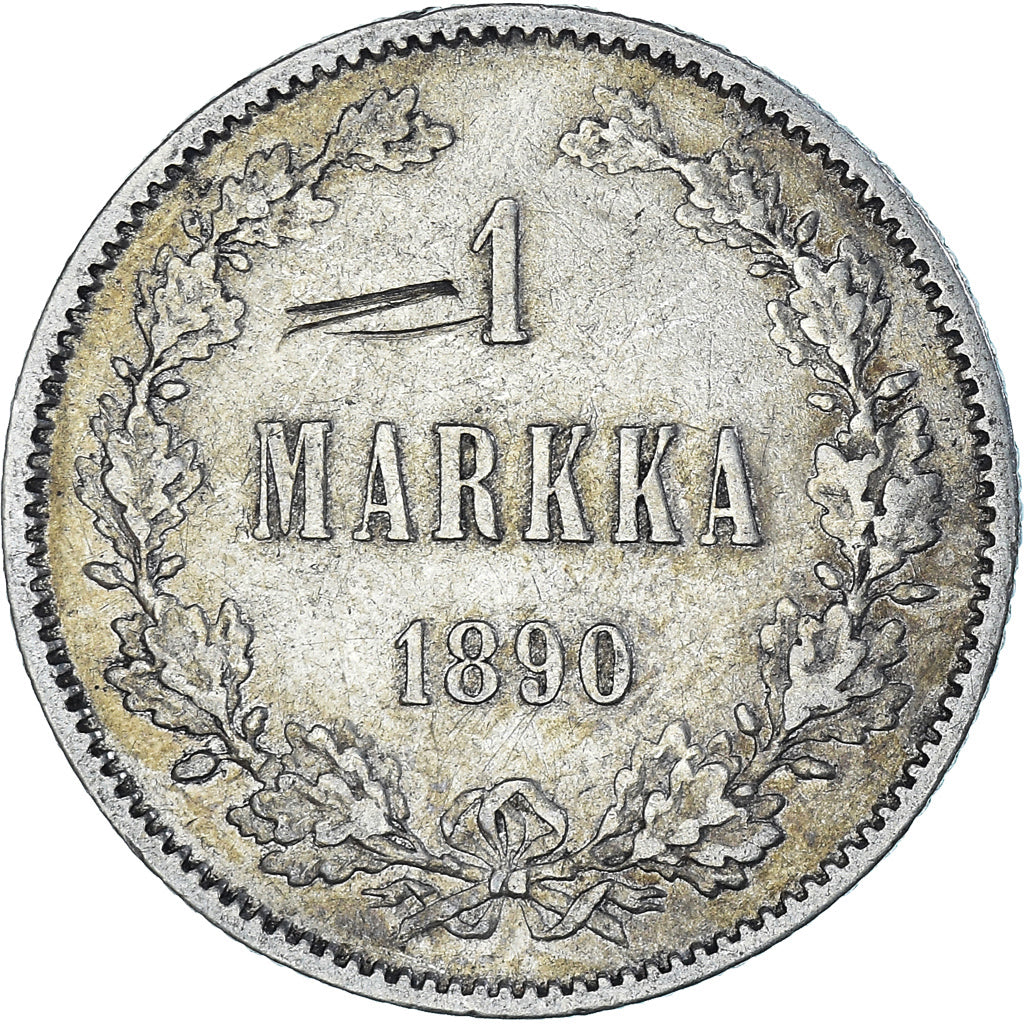 Coin, Finland, Alexander III, Markka, 1890, Helsinki, AU(50-53), Silver, KM:3.2