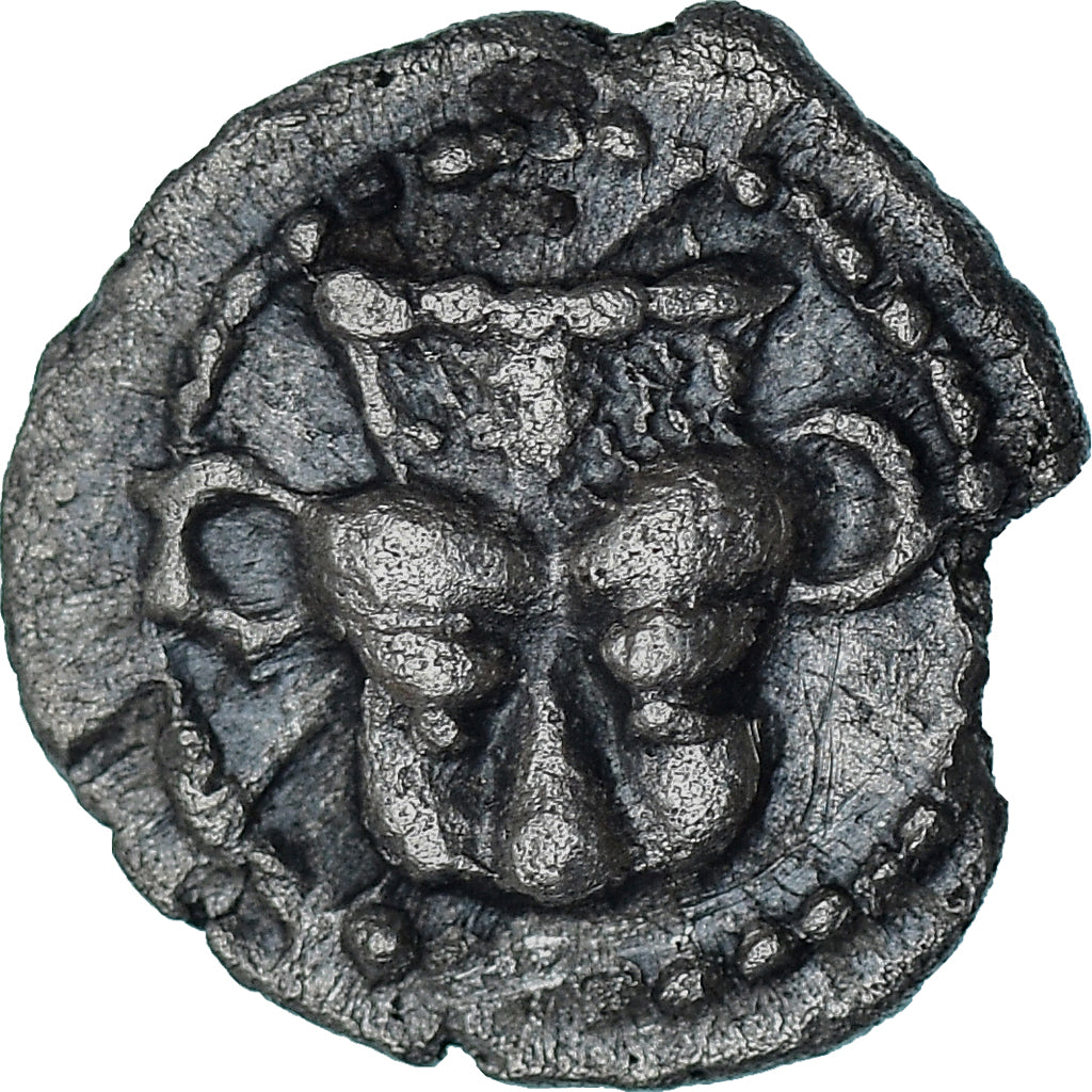 Coin, Macedonia, Obol, ca. 500-470 BC, Akanthos, EF(40-45), Silver, SNG-ANS:27-9