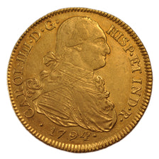 Colombia, 8 Escudos, 1794, Popayan, EF(40-45), Gold, 27.00