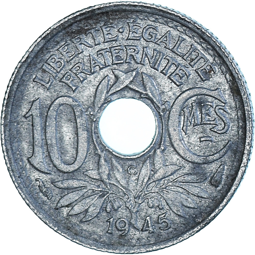 Moneta, Francia, Lindauer, 10 Centimes, 1945, Castelsarrasin, BB+, Zinco