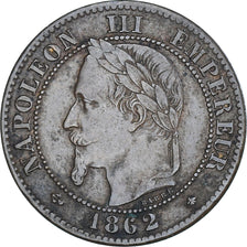 Coin, France, Napoleon III, 2 Centimes, 1862, Paris, AU(50-53), Bronze