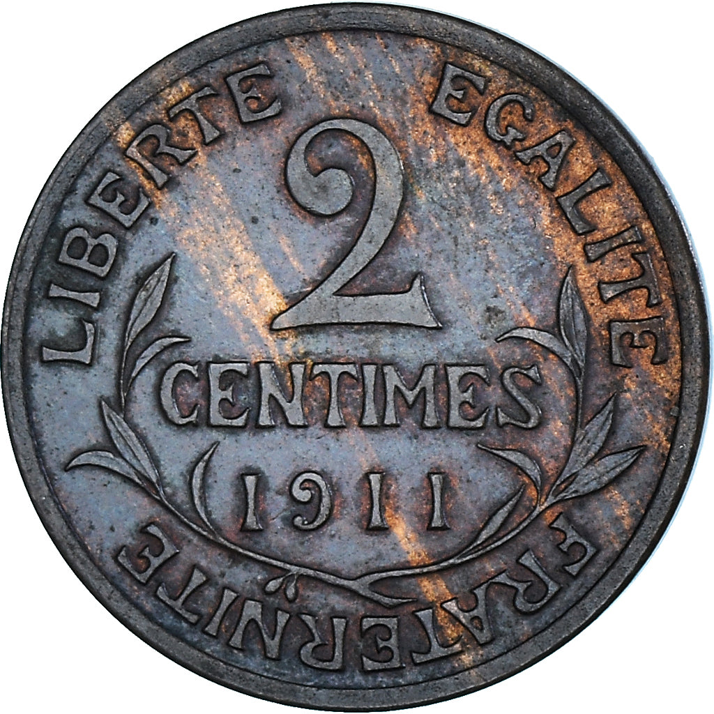 Coin, France, Dupuis, 2 Centimes, 1911, Paris, AU(50-53), Bronze, KM:841