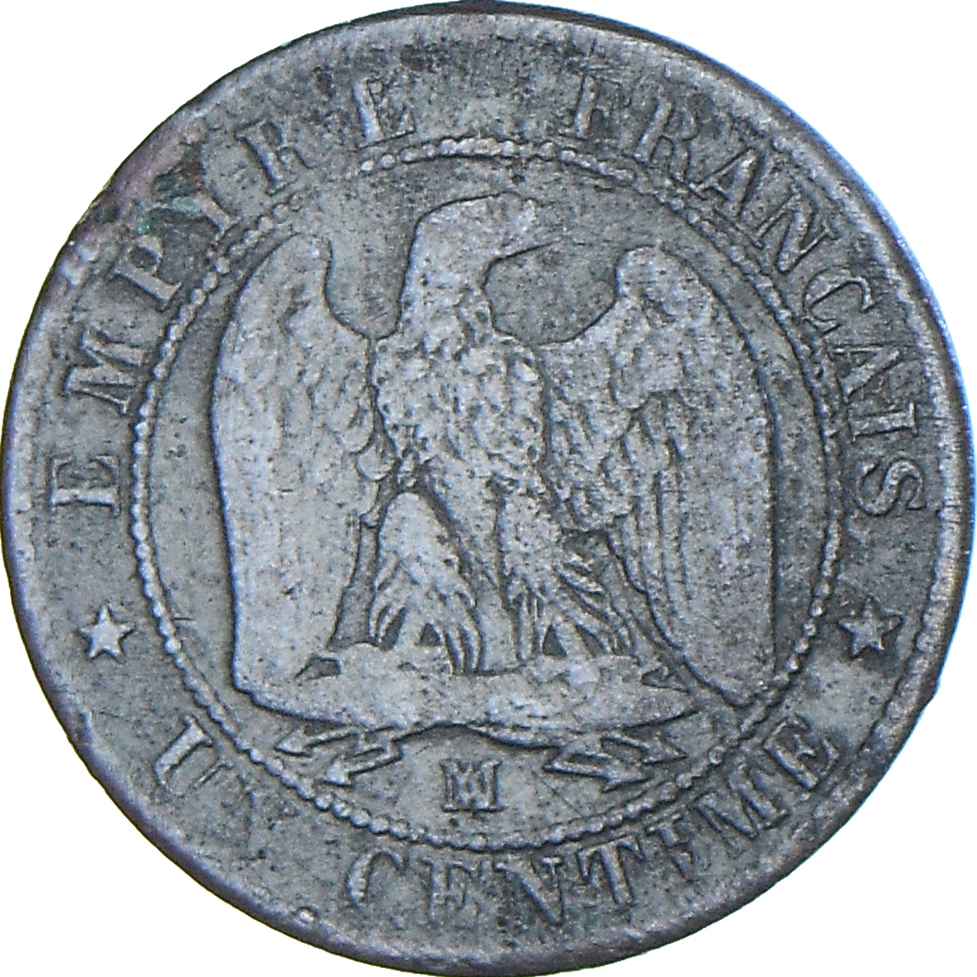 Moneta, Francia, Napoleon III, Centime, 1855, Marseille, MB+, Bronzo, KM:775.6