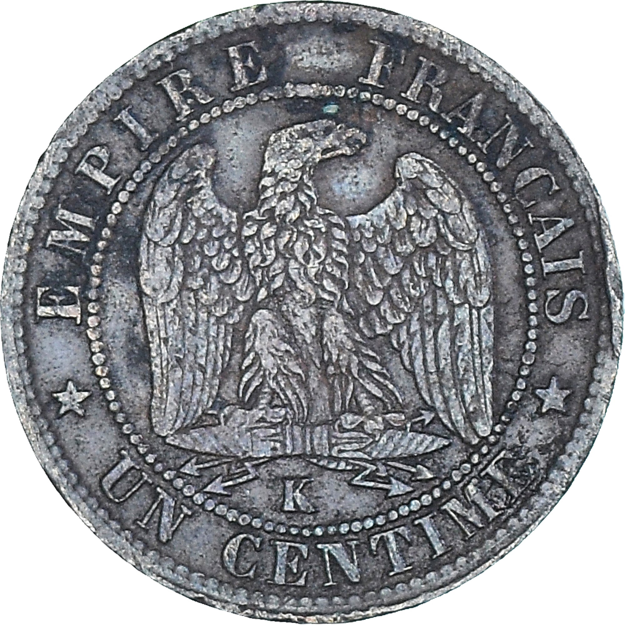 Moneta, Francja, Napoleon III, Centime, 1862, Bordeaux, AU(50-53), Brązowy