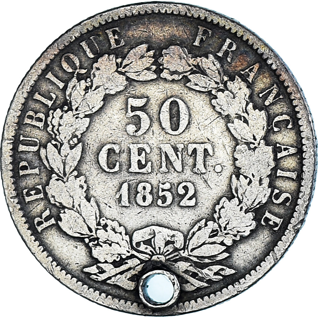 Moneta, Francja, Louis-Napoléon Bonaparte, 50 Centimes, 1852, Paris, VF(20-25)