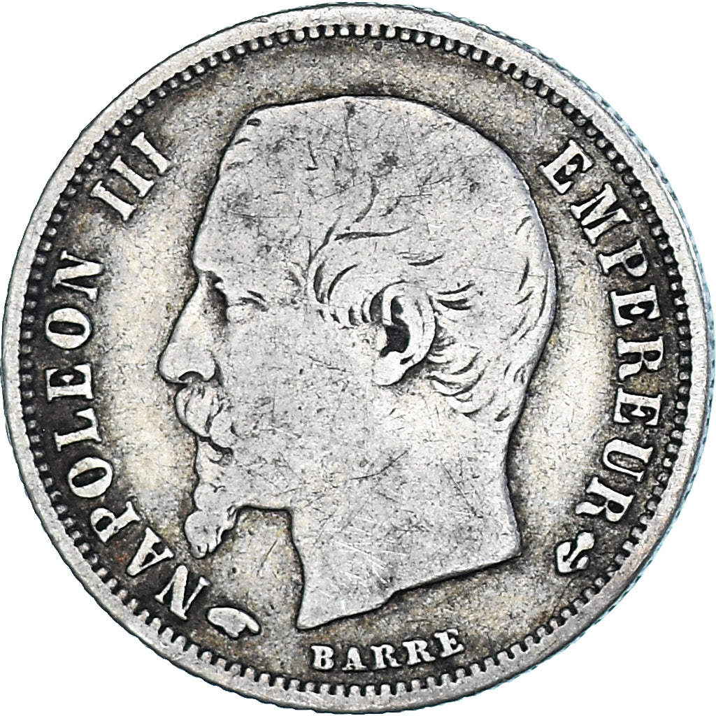 Moneta, Francia, Napoleon III, 50 Centimes, 1858, Paris, MB, Argento, KM:794.1