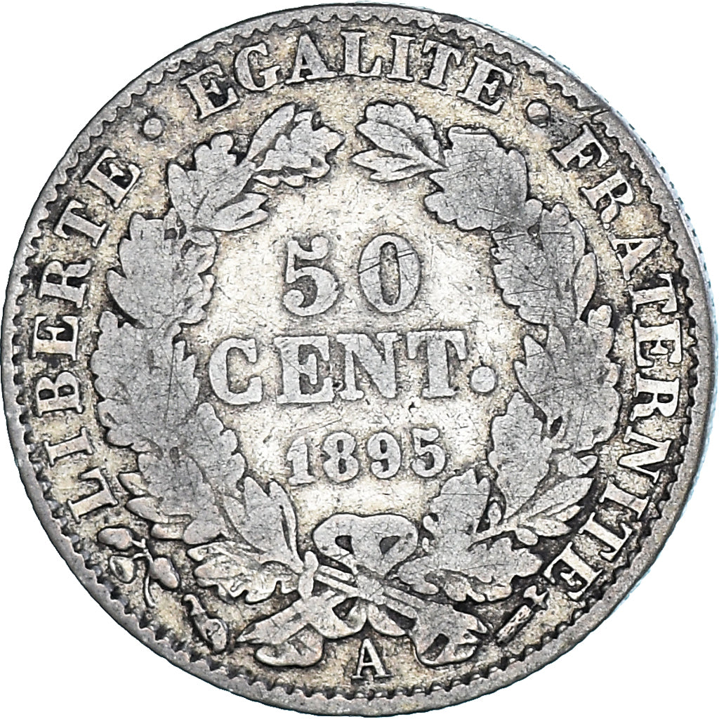 Münze, Frankreich, Cérès, 50 Centimes, 1895, Paris, S+, Silber, KM:834.1