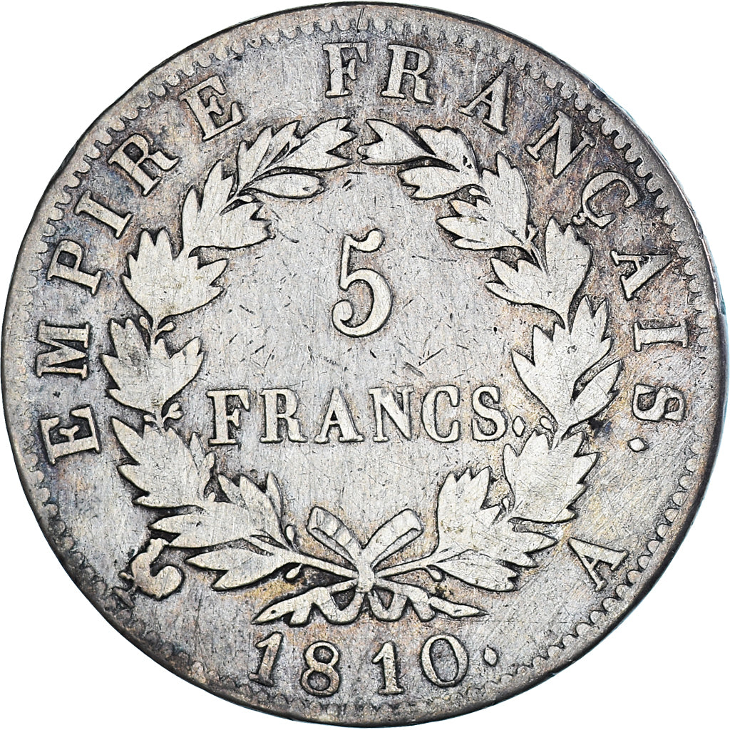 Monnaie, France, Napoleon I, 5 Francs, 1810, Paris, TB, Argent, Gadoury:584