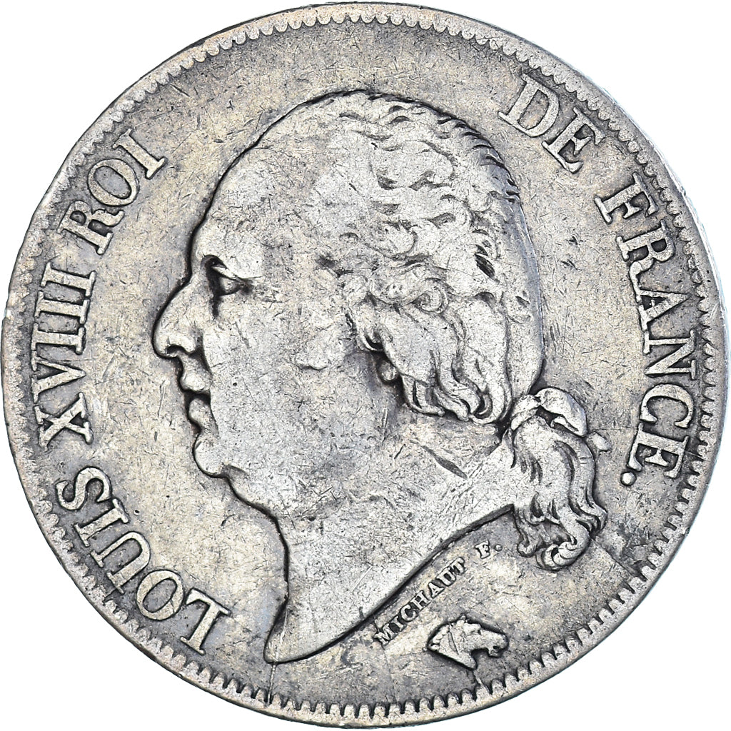 Monnaie, France, Louis XVIII, 5 Francs, 1816, Paris, TB+, Argent, Gadoury:614