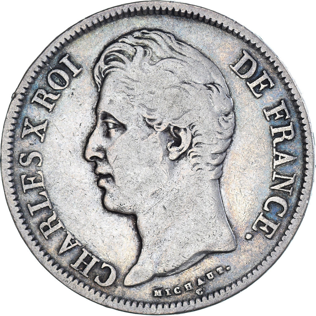 Moneta, Francia, Charles X, 5 Francs, 1829, Bayonne, MB, Argento, KM:728.8
