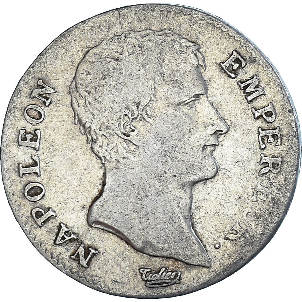Moeda, França, Napoleon I, 1 Franc, AN 13, Paris, VF(30-35), Prata, KM:656.1