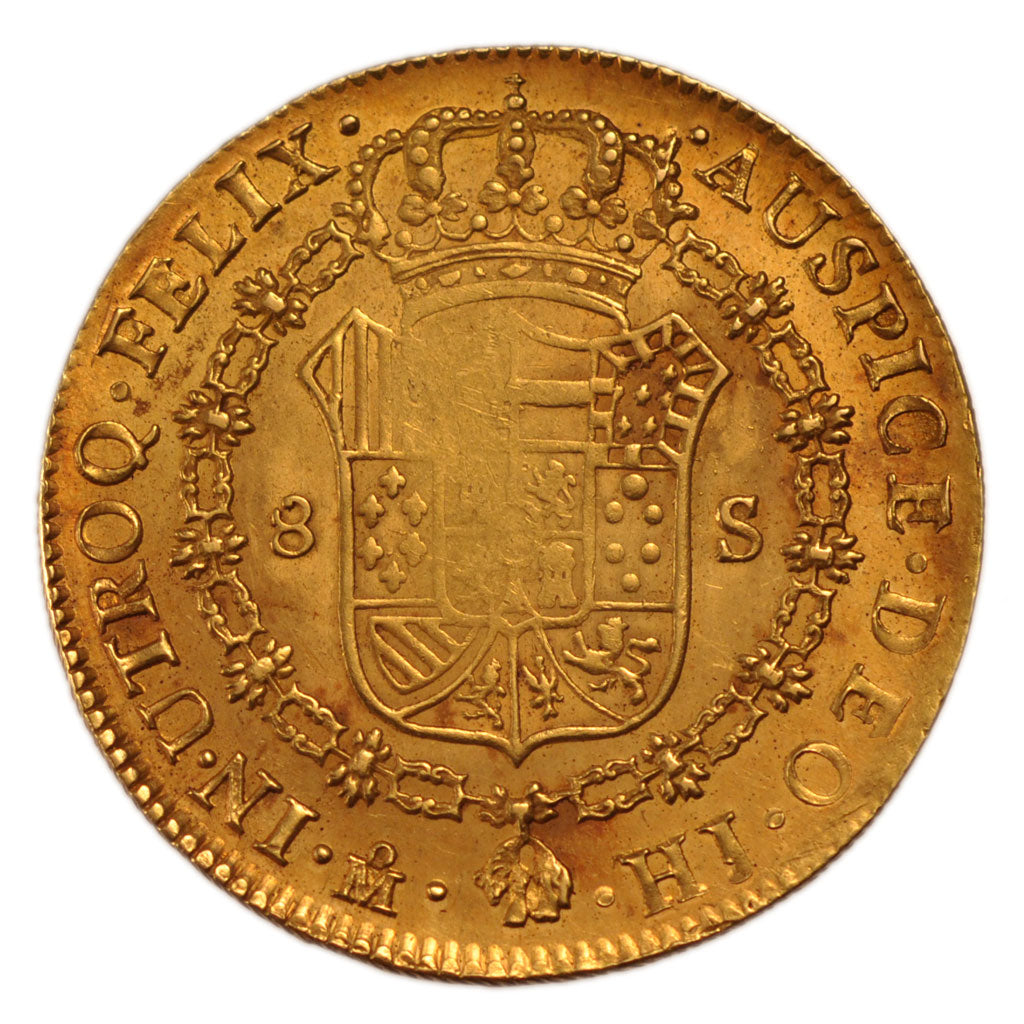 Mexico, 8 Escudos, 1811, Mexico, EF(40-45), Gold, 27.00