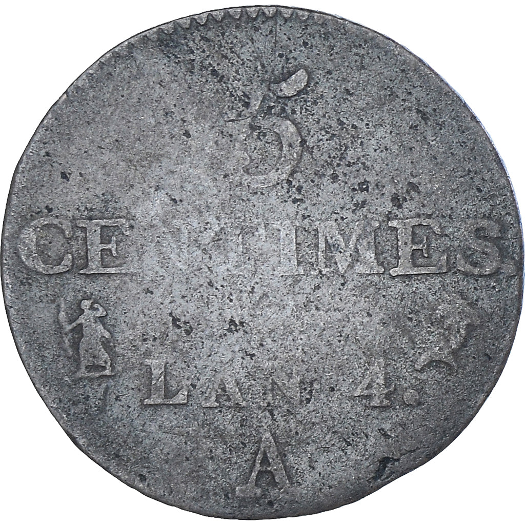 Coin, France, Dupré, 5 Centimes, AN 4, Paris, VF(20-25), Copper, KM:635.1