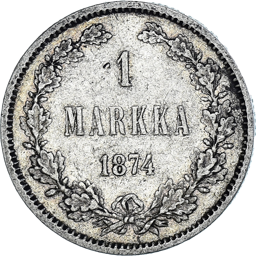 Coin, Finland, Alexander II, Markka, 1874, Helsinki, AU(50-53), Silver, KM:3.2