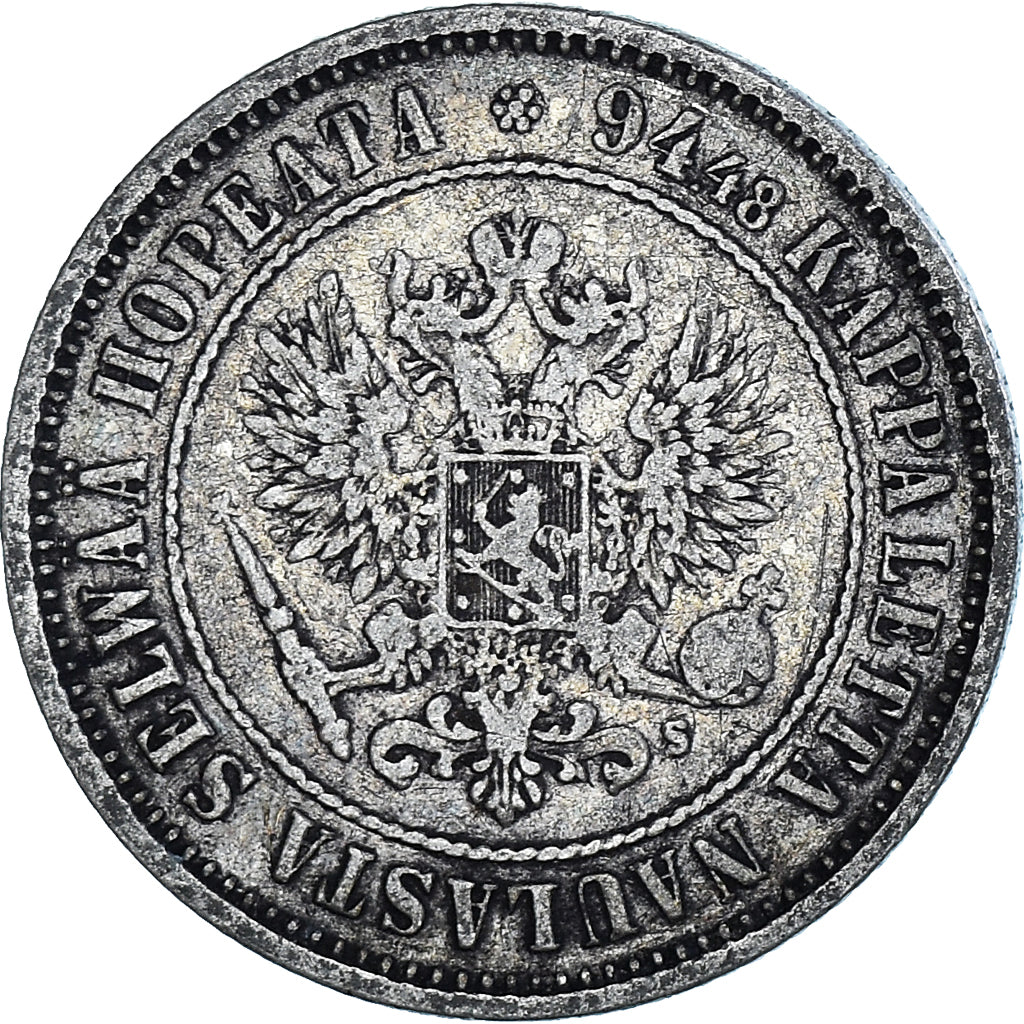 Coin, Finland, Alexander II, Markka, 1874, Helsinki, AU(50-53), Silver, KM:3.2