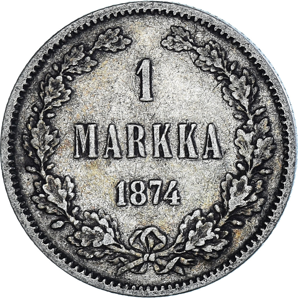 Coin, Finland, Alexander II, Markka, 1874, Helsinki, AU(50-53), Silver, KM:3.2