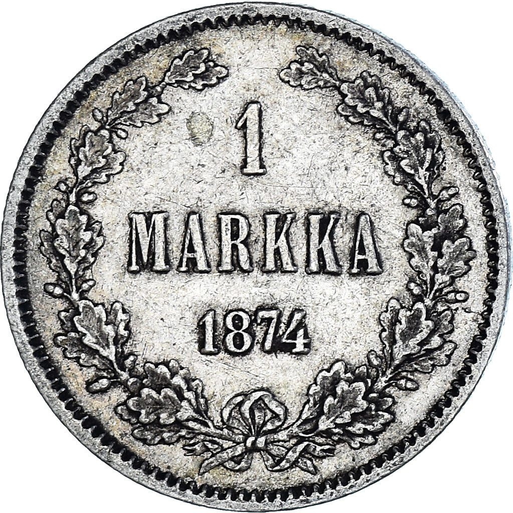 Coin, Finland, Alexander II, Markka, 1874, Helsinki, AU(50-53), Silver, KM:3.2