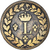 Moeda, França, Louis XVIII, 1 Décime, 1815, Strasbourg, Blocus de Strasbourg