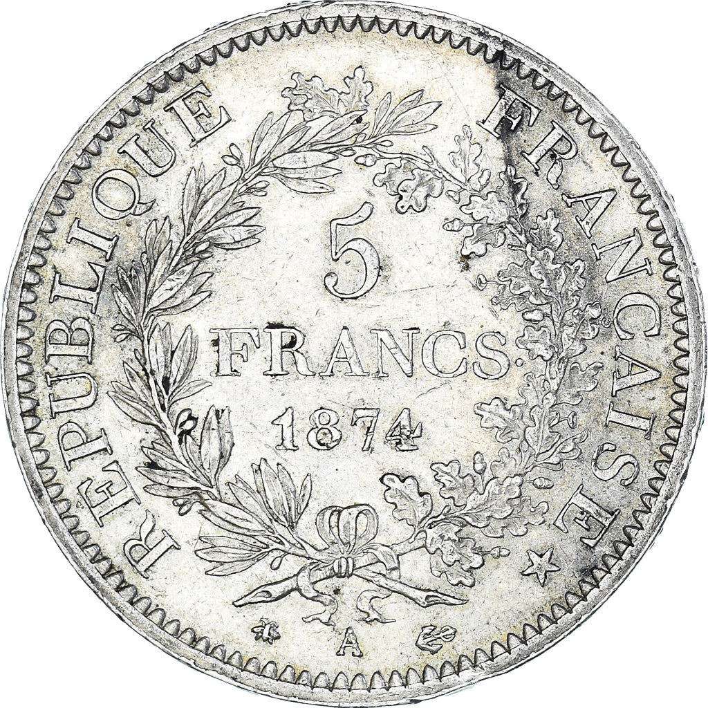 Moneta, Francia, Hercule, 5 Francs, 1874, Paris, SPL-, Argento, Gadoury:745a