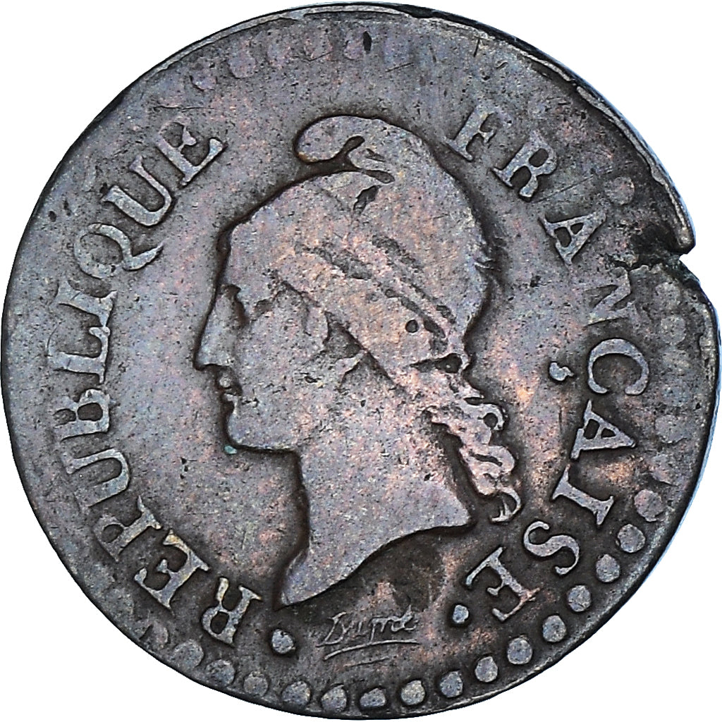Moneta, Francja, Dupré, 1 Centime, AN 7, Paris, VF(30-35), Brązowy, Gadoury:76