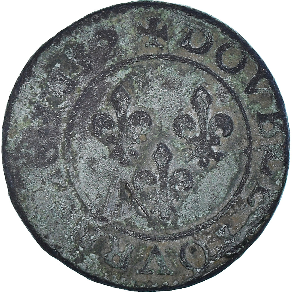 Coin, France, Louis XIII, Double Tournois, 1632, Lyon, F(12-15), Copper