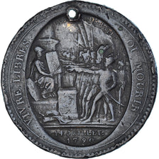 Coin, France, Au serment, Monneron de 5 Sols, 1792, Birmingham, VF(30-35)