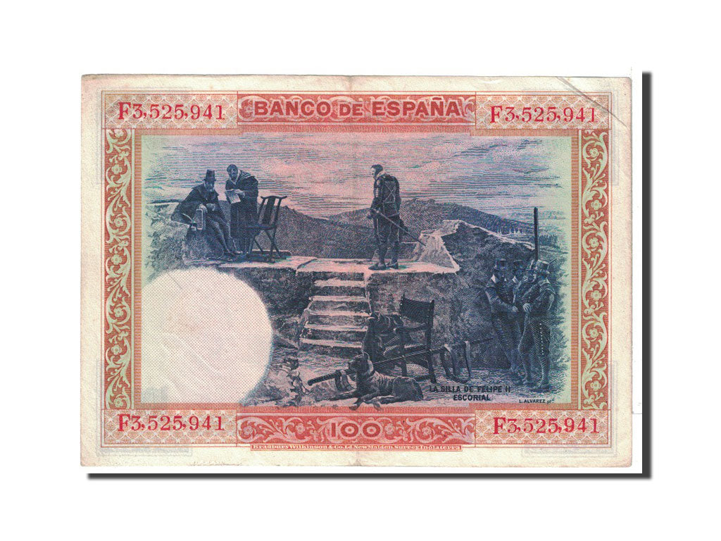 Spain, 100 Pesetas, 1925, KM:69c, 1925-07-01, AU(50-53)
