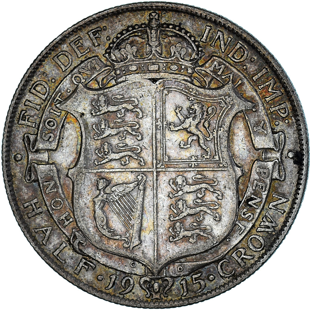 Coin, Great Britain, George V, 1/2 Crown, 1915, EF(40-45), Silver, KM:818.1