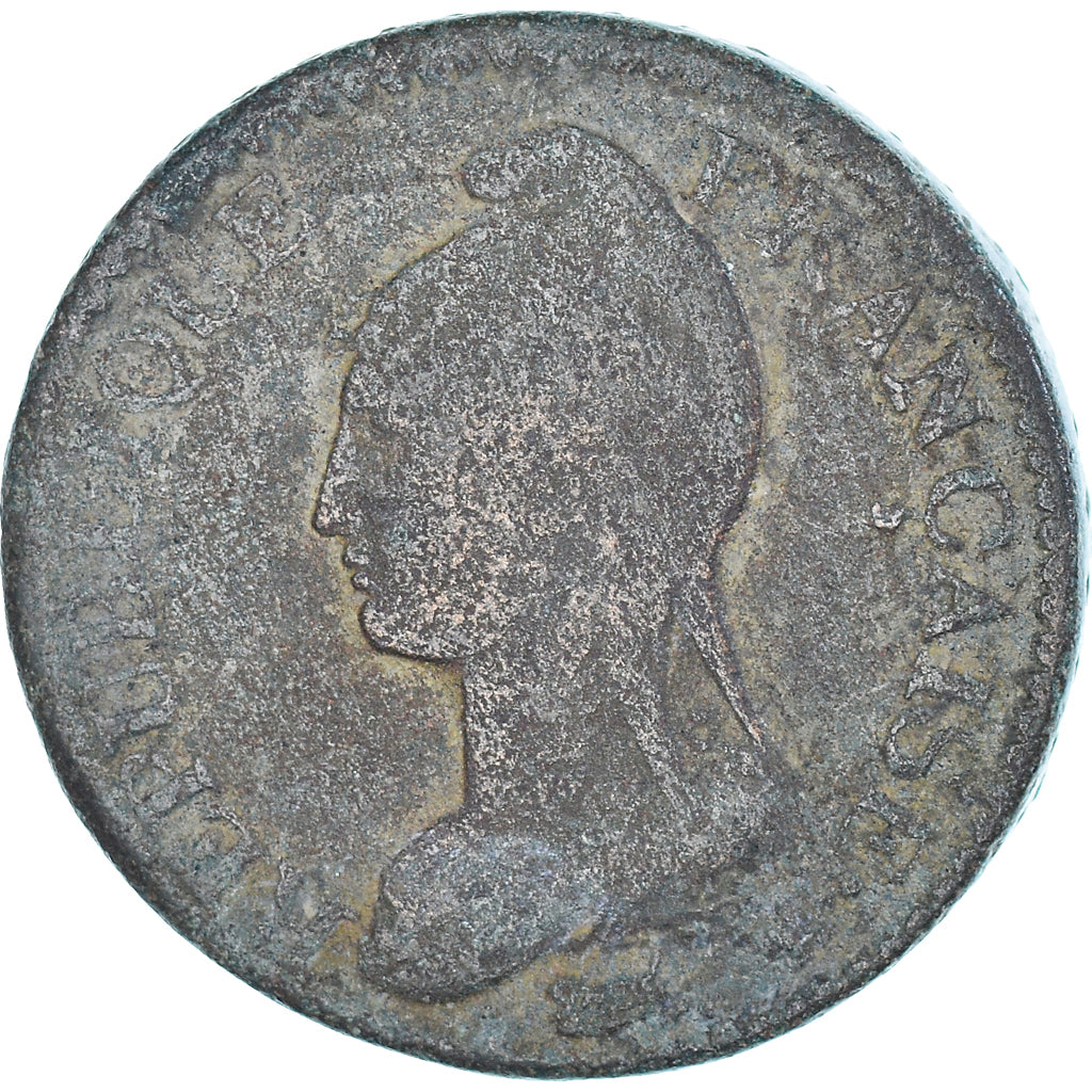 Münze, Frankreich, Dupré, Decime, AN 8, Metz, S, Kupfer, Gadoury:187a