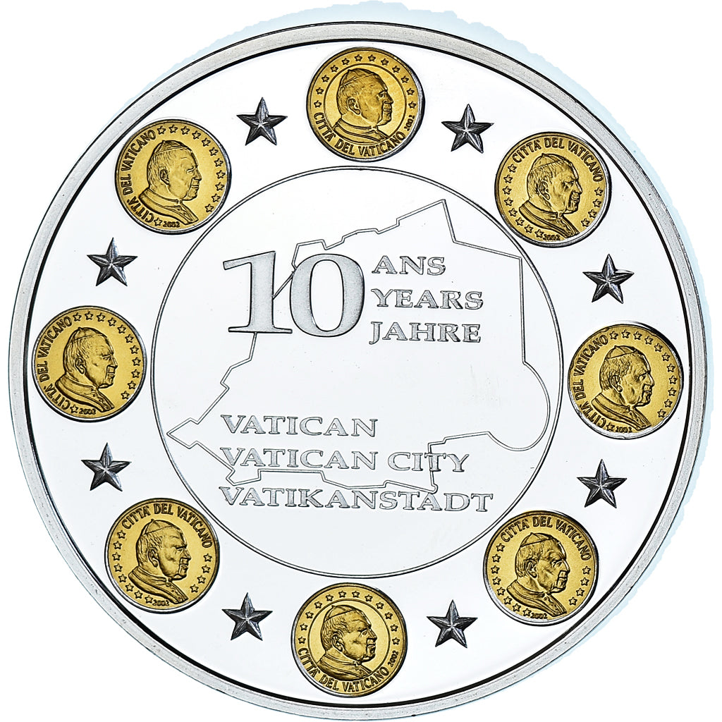 Vatikan, betaalpenning, 2012, 10 ANS DE L'EURO, UNZ, Bi-Metallic