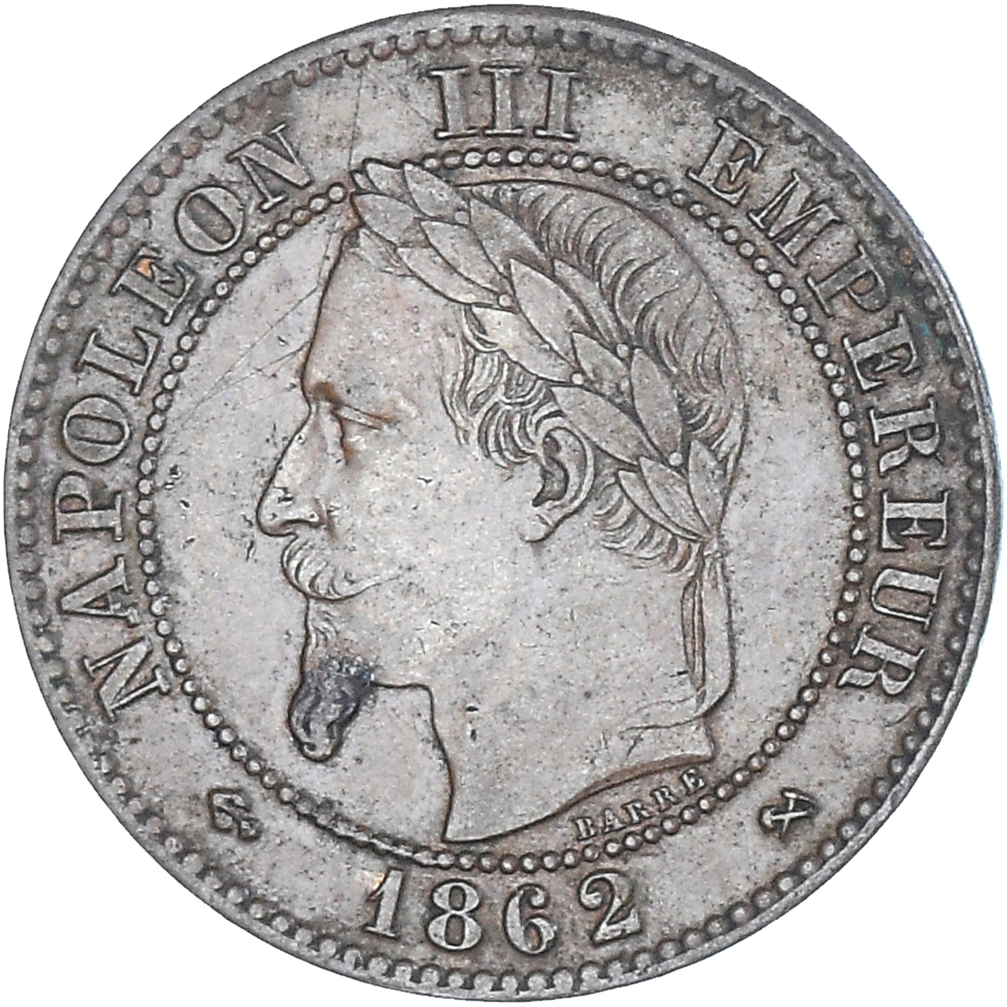 Moneda, Francia, Napoleon III, 2 Centimes, 1862, Bordeaux, MBC+, Bronce