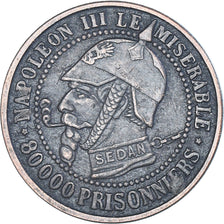 France, Token, Napoléon III, Guerre de 1870, Satirique, EF(40-45), Copper