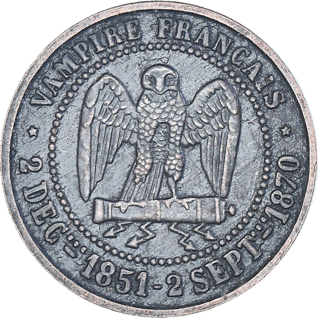 France, Token, Napoléon III, Guerre de 1870, Satirique, EF(40-45), Copper