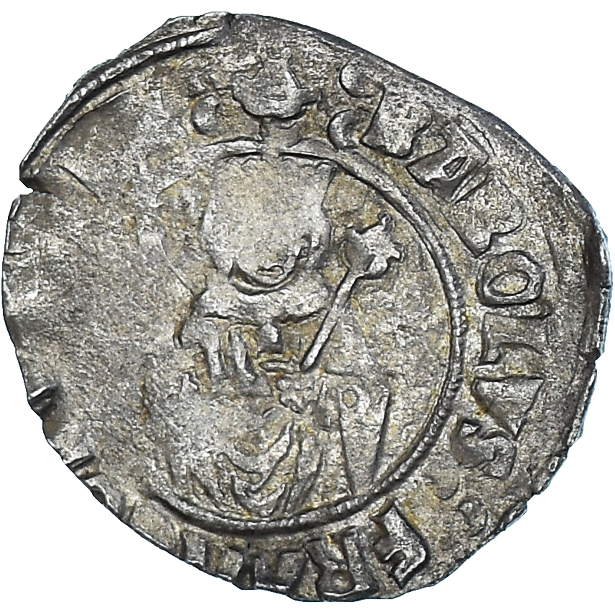 Münze, Frankreich, Charles VIII, Hardi, 1483-1498, Bordeaux, S, Billon