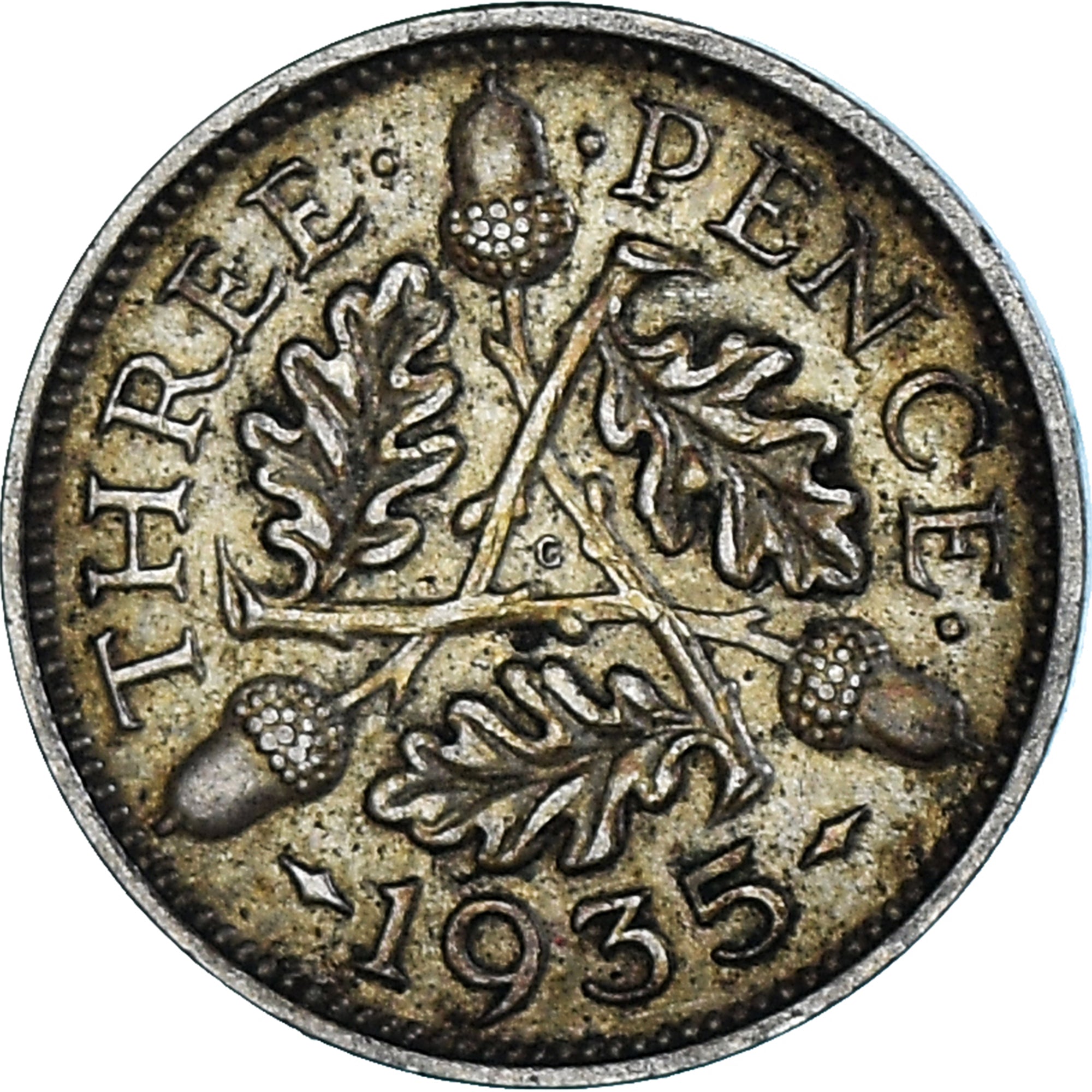 Coin, Great Britain, George V, 3 Pence, 1935, AU(50-53), Silver, KM:831