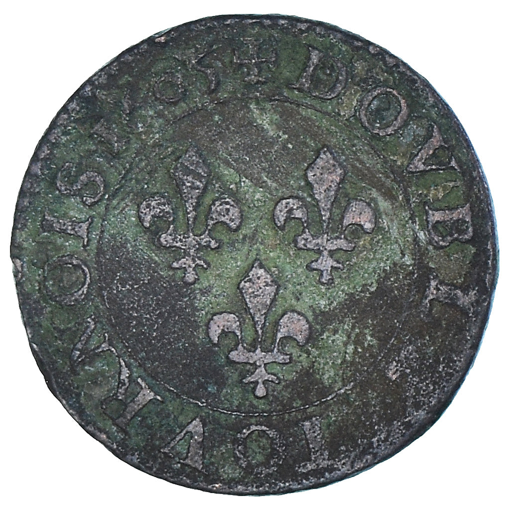 Coin, France, Henri IV, Double Tournois, 1605, Paris, VF(30-35), Silver