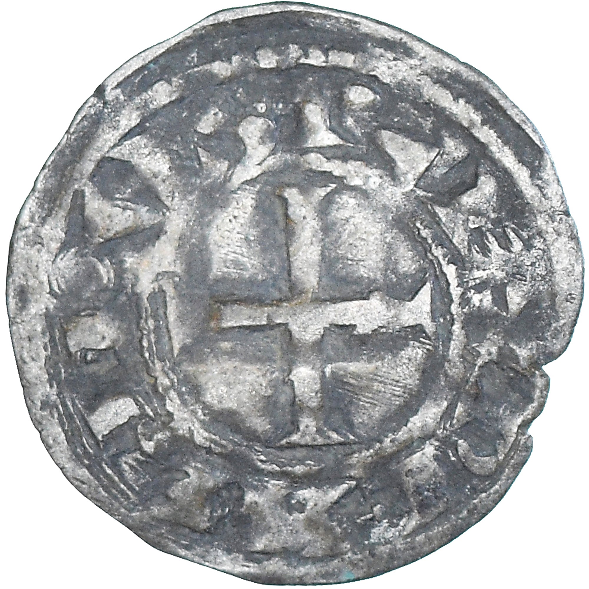 Moneta, Francia, Philip II, Denier, 1180-1223, Saint-Martin de Tours, MB+