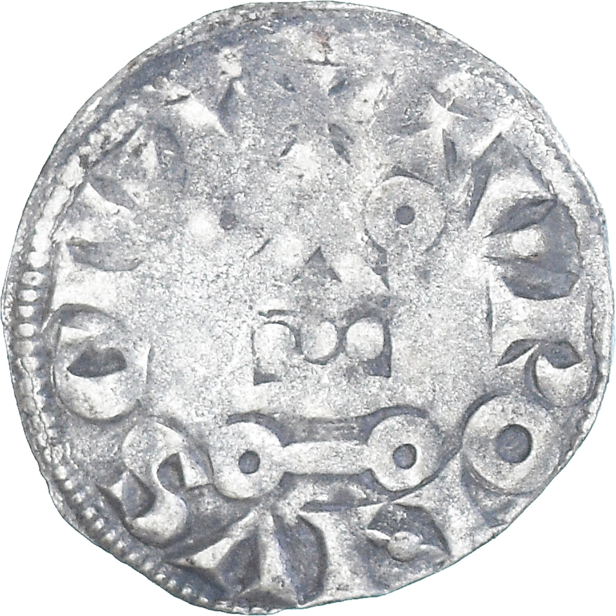 Moneta, Francia, Louis VIII-IX, Denier Tournois, 1223-1244, MB, Biglione