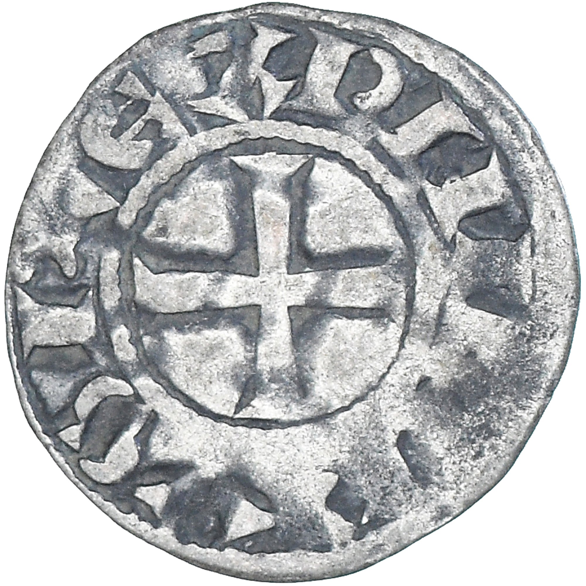 Moeda, França, Philip II, Denier Tournois, 1180-1223, Saint-Martin de Tours