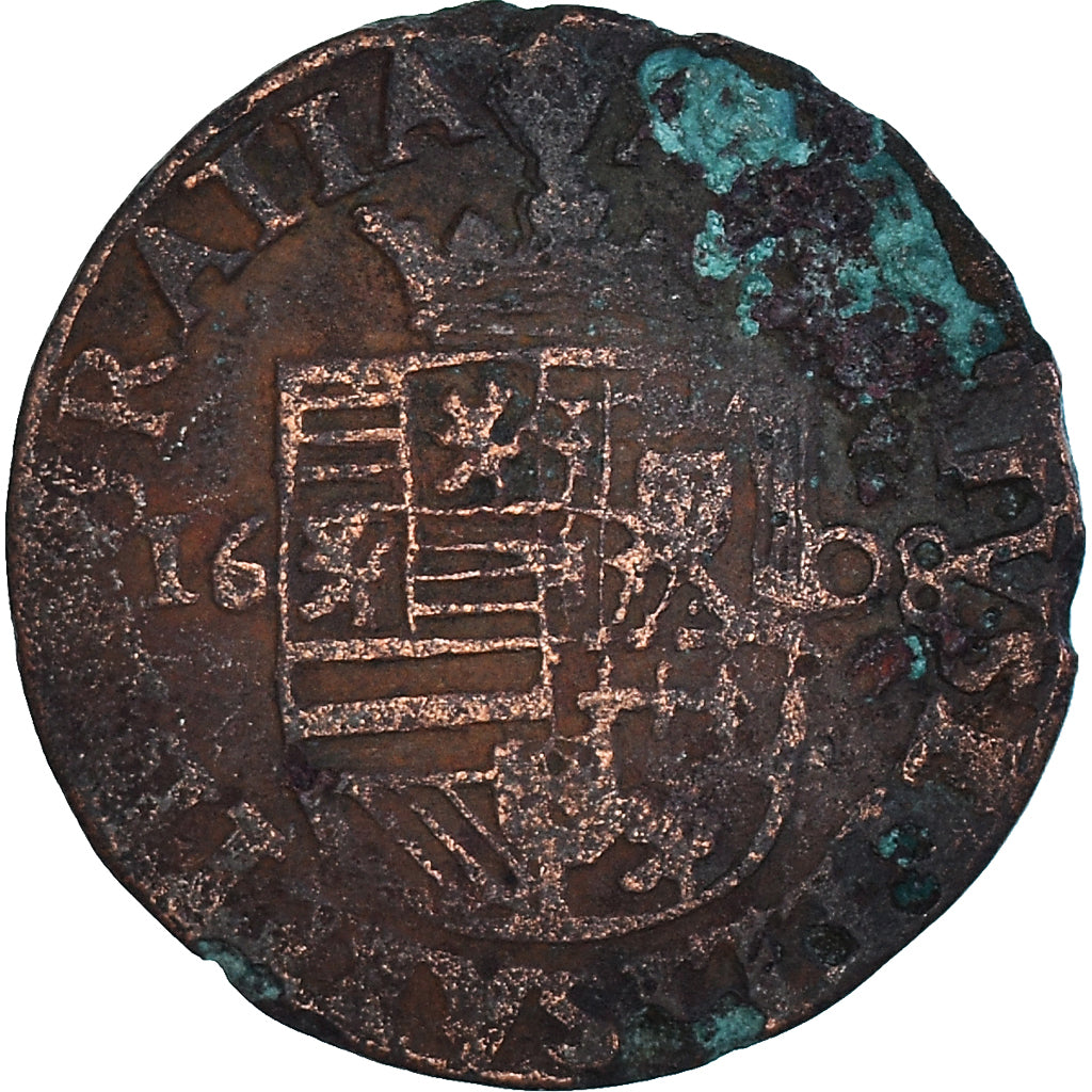 Munten, België, Albert & Isabella, Liard, 1608, Antwerp, FR, Koper