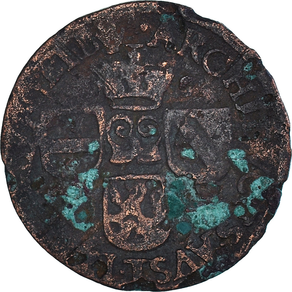 Munten, België, Albert & Isabella, Liard, 1608, Antwerp, FR, Koper