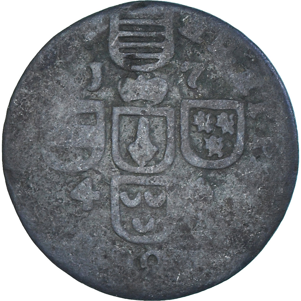 Moneda, Bélgica, Principalty of Liege, John Theodore, Liard, 1744, Liege, BC