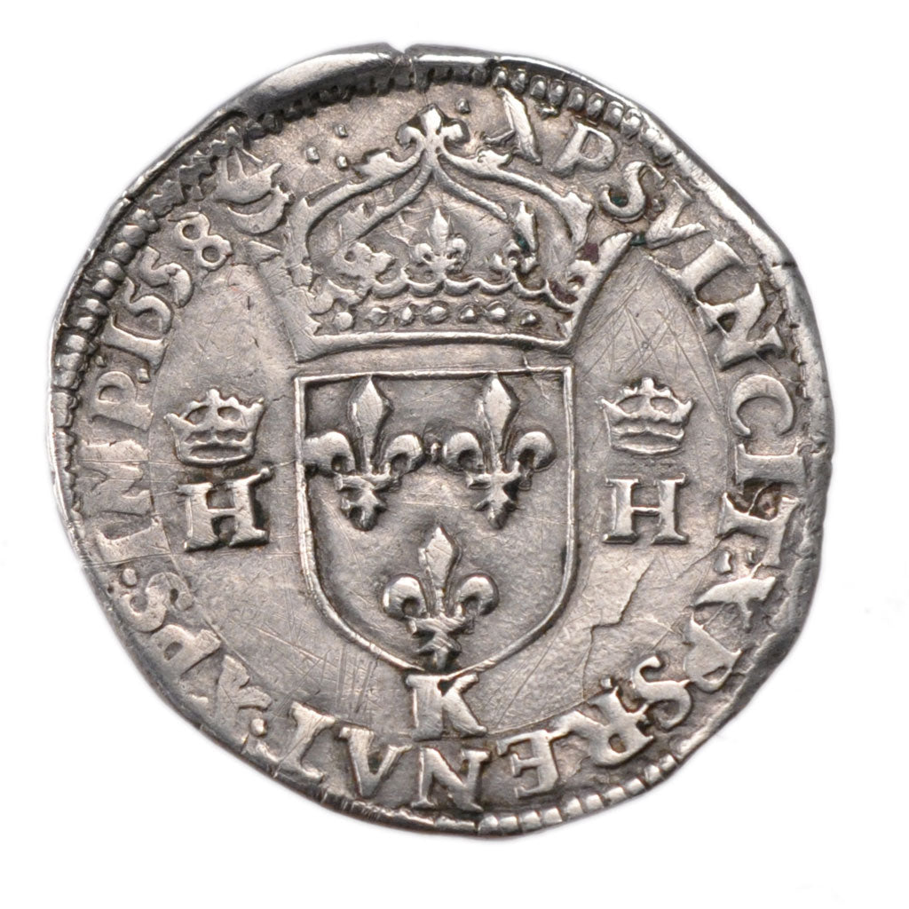 FRANCE, Teston, 1558, Bordeaux, AU(50-53), Silver, Duplessy #983, 9.40