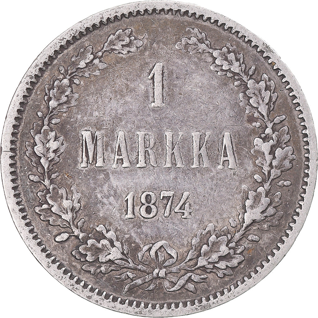 Coin, Finland, Alexander II, Markka, 1874, Helsinki, EF(40-45), Silver, KM:3.2
