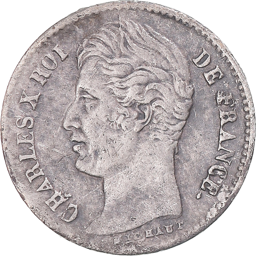 Moneta, Francja, Charles X, 1/4 Franc, 1830, Paris, AU(50-53), Srebro, KM:722.1