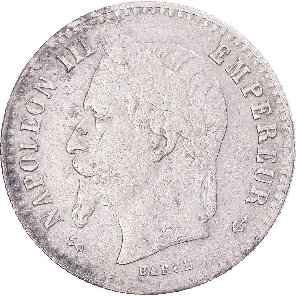 Moneta, Francia, Napoleon III, 50 Centimes, 1867, Bordeaux, BB, Argento