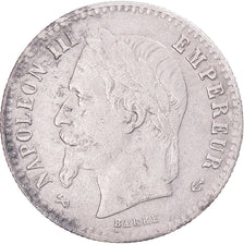 Moneta, Francia, Napoleon III, 50 Centimes, 1867, Bordeaux, BB, Argento