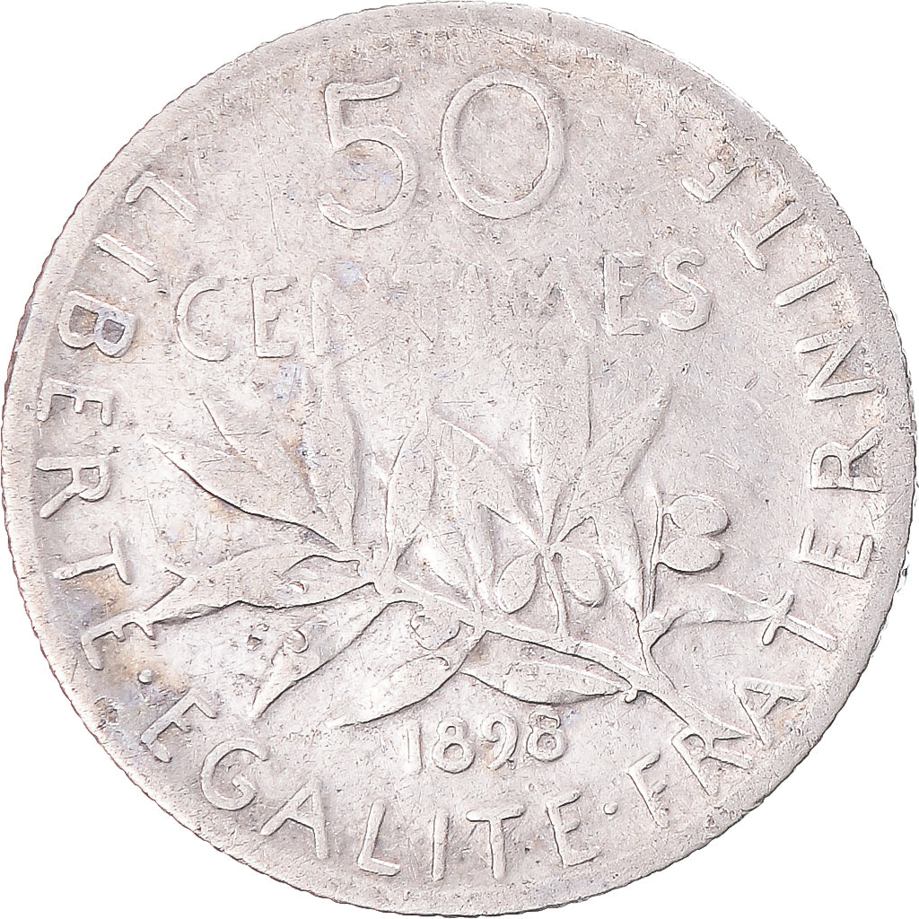 Münze, Frankreich, Semeuse, 50 Centimes, 1898, Paris, S+, Silber, Gadoury:420