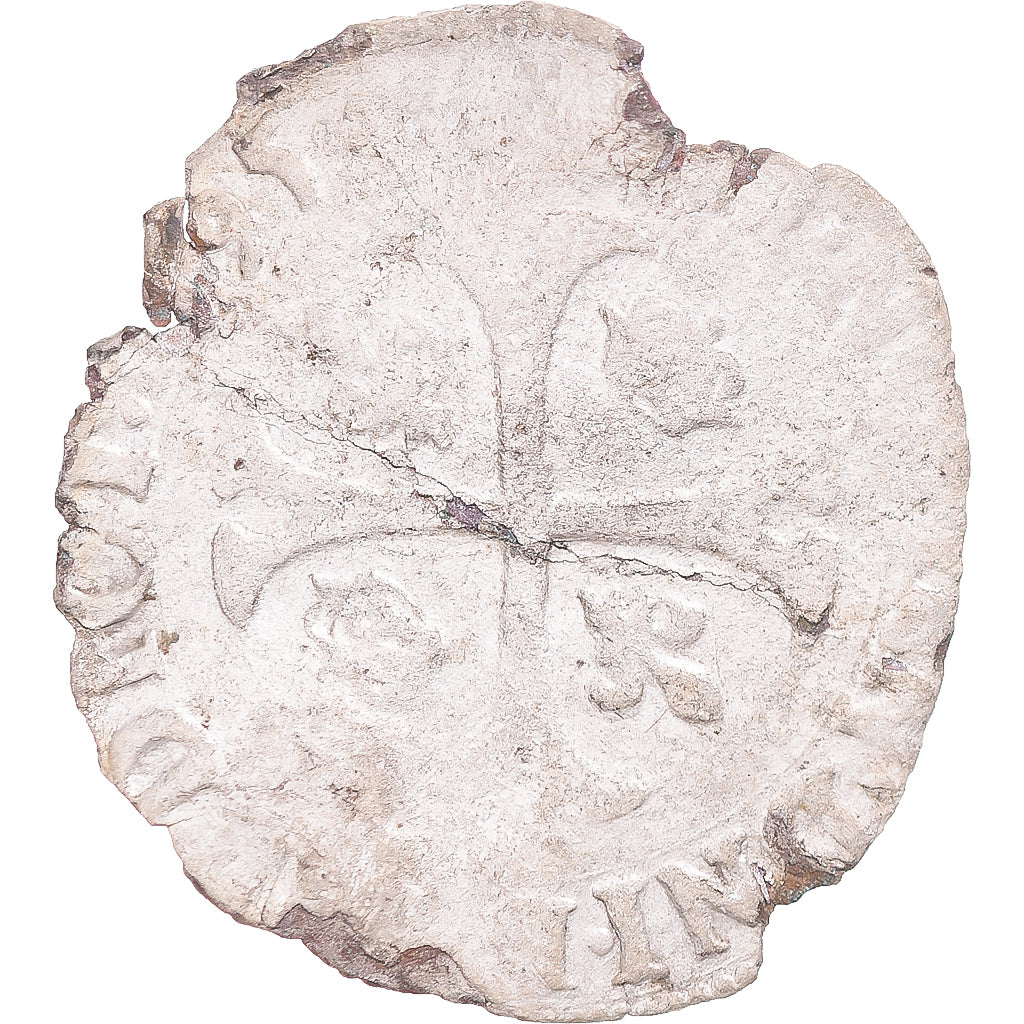 Moeda, França, Henri IV, Douzain aux deux H, 1595, F(12-15), Lingote