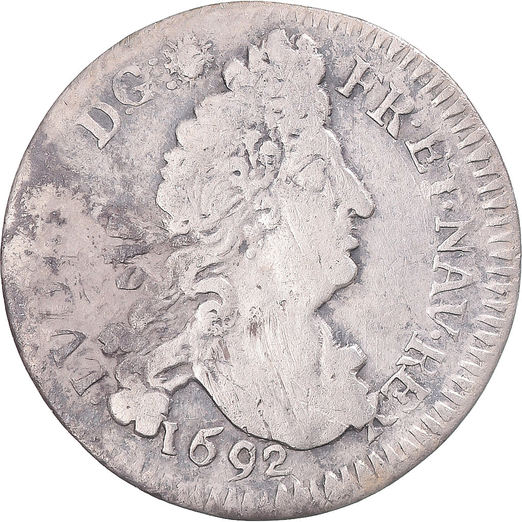 Coin, France, Louis XIV, 4 Sols aux 2 L, 1692, Bordeaux, réformé, VF(20-25)